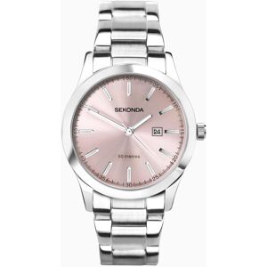 Sekonda Sekonda Taylor Ladies Watch   Silver Case & Stainless Steel Bracelet with Pale Pink Dial   40398