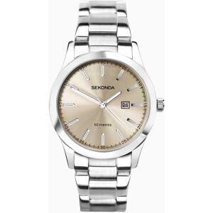 Sekonda Sekonda Taylor Ladies Watch   Silver Case & Stainless Steel Bracelet with Pale Brown Dial   40399