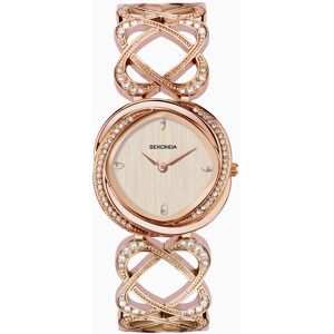 Sekonda Sekonda Hidden Hearts Ladies Watch   Rose Gold Case & Alloy Bracelet with Rose Dial   40509