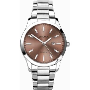 Sekonda Sekonda Taylor Ladies Watch   Silver Case & Stainless Steel Bracelet with Brown Dial   40540