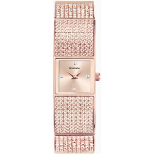 Sekonda Sekonda Crystal Ladies Watch   Rose Gold Alloy Case & Bracelet with Rose Dial   40620