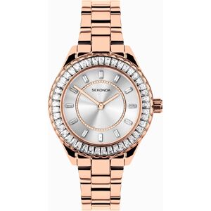 Sekonda Sekonda Margot Ladies Watch   Rose Gold Alloy Case & Stainless Steel Bracelet with Silver Dial   40671