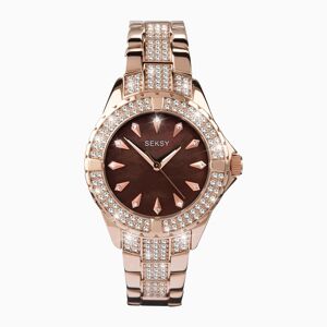 Seksy Seksy Dress Ladies Watch   Rose Gold Brass Case & Bracelet with Brown Mother of Pearl Dial   4794