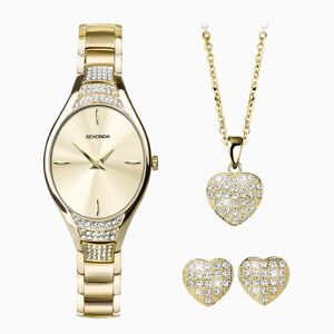Sekonda Sekonda Ladies Watch Gift Set   Gold Case & Alloy Bracelet with Champagne Dial   49023
