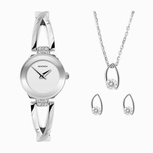 Sekonda Sekonda Ladies Dress Watch Gift Set   Silver Alloy Case & Bracelet with Silver Dial   49032