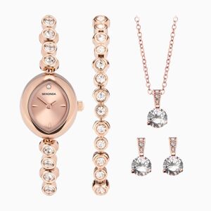 Sekonda Sekonda Ladies Dress Watch Gift Set   Rose Gold Alloy Case & Bracelet with Rose Dial   49035