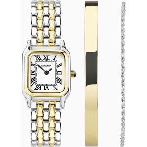 Sekonda Sekonda Monica Ladies Watch Gift Set   Two Tone Alloy Case & Bracelet with White Dial   49039