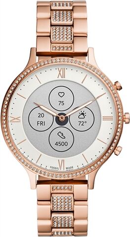 Refurbished: Fossil FTW7012 HR Charter Hybrid Smartwach -Rose Gold/Stainless Steel, B