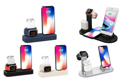 Groupon Goods Global GmbH Magnetic Multifunction Charging Base for Apple iWatch, AirPods® and iPhone in Choice of Design