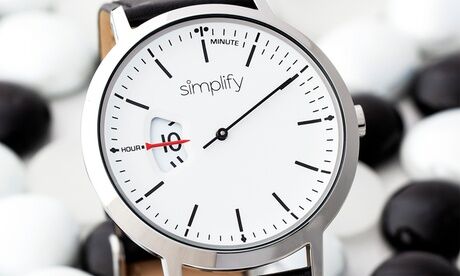 Groupon Goods Global GmbH Simplify The 6500 Men's Genuine Leather Watch