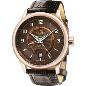 Gevril Men's Giromondo Swiss Quartz Brown Leather Strap Watch 42mm - Brown