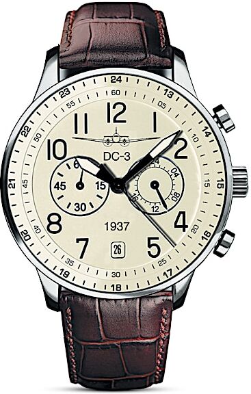 The Bradford Exchange The DC-3 Airplane Classic Chronograph Stainless Steel Men's Watch