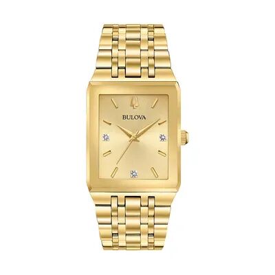 Bulova Men's Quadra Diamond Accent Watch - 97D120, Size: Small, Gold