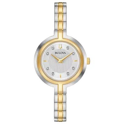 Bulova Women's Rhapsody Diamond Accent Two-Tone Watch - 98P193, Size: Small, Multicolor