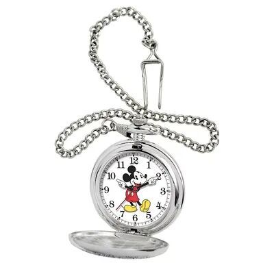 Licensed Character Disney's Mickey Mouse Men's Pocket Watch, Size: XL, Silver