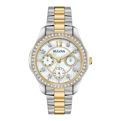 Bulova Women's Two-Tone Crystal Accent Watch - 98N114, Size: Medium, Multicolor