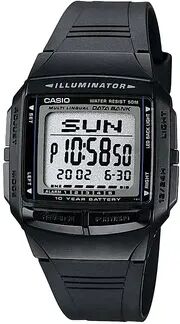 Casio Men's Illuminator Multilingual Digital Databank & Chronograph Watch - DB36-1AV, Black