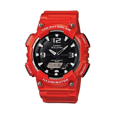 Casio Men's Tough Solar Analog & Digital Watch, Red