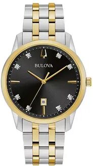 Bulova Men's Diamond Accent Two-Tone Stainless Steel Watch - 98D165, Size: Large, Multicolor