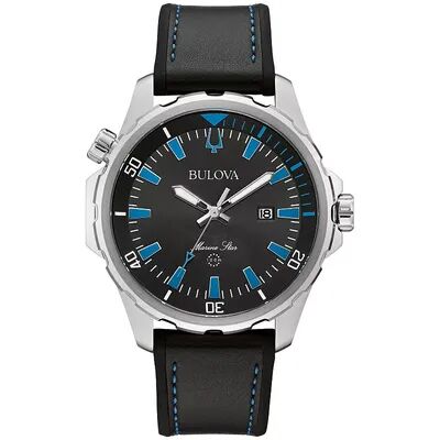 Bulova Men's Marine Star Black Silicone Watch - 96B337K, Size: Large