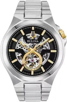 Bulova Men's Maquina Stainless Steel Automatic Watch - 98A224, Size: Large, Silver