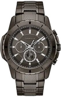 Caravelle by Bulova Men's Gunmetal Ion-Plated Stainless Steel Chronograph Watch - 45A142, Size: Large, Grey