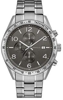 Caravelle by Bulova Men's Stainless Steel Chronograph Watch - 43B164, Size: Large, Silver