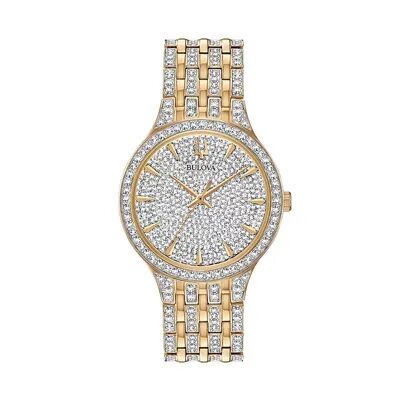 Bulova Men's Phantom Crystal Two Tone Watch - 98A229, Size: Large, Gold