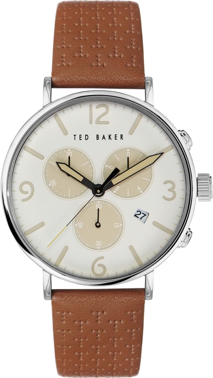 Ted Baker Men's Barnett Backlight Tan Leather Strap Watch 41mm - Tan