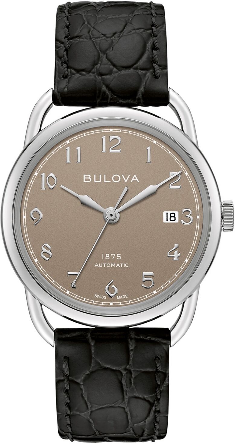 Bulova Limited Edition Bulova Men's Swiss Automatic Joseph Bulova Black Leather Strap Watch 38.5mm - Black