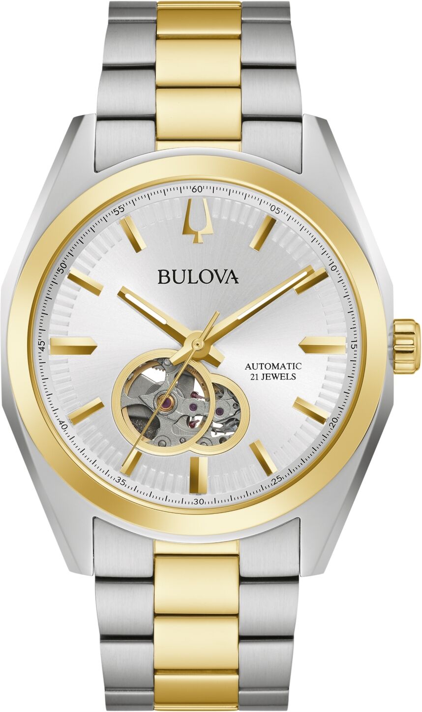 Bulova Men's Automatic Surveyor Gold-Tone Stainless Steel Bracelet Watch 42mm - Two-tone