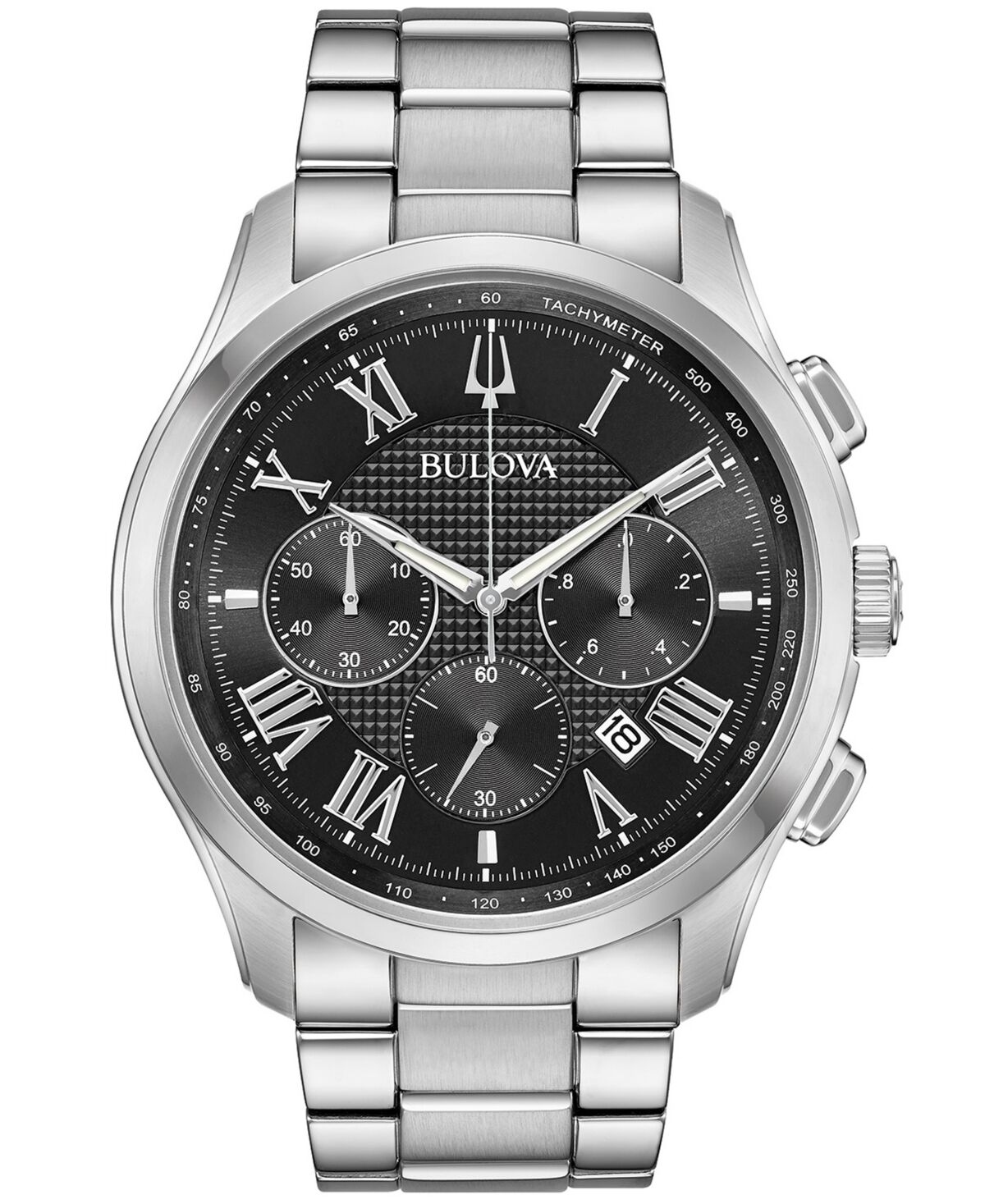 Bulova Men's Chronograph Wilton Stainless Steel Bracelet Watch 46.5mm