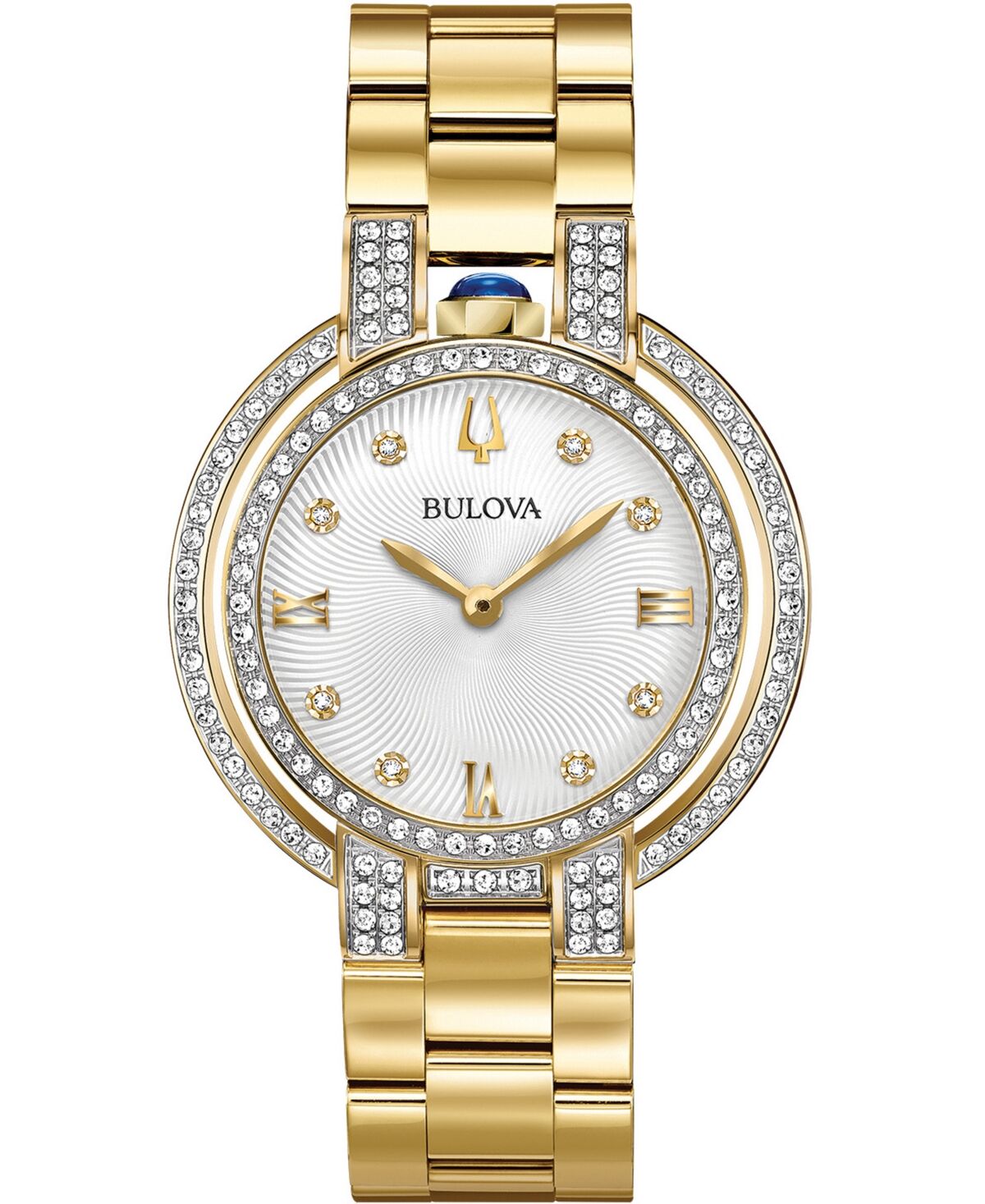Bulova Women's Rubiyat Diamond (1 ct. t.w.) Gold-Tone Stainless Steel Bracelet Watch 35mm - White