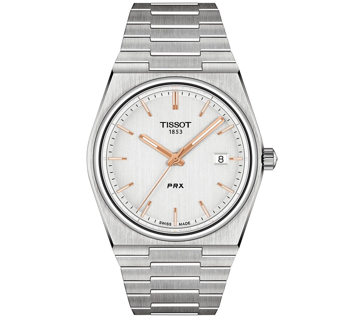 Tissot Men's Swiss Prx Stainless Steel Bracelet Watch 40mm - Silver