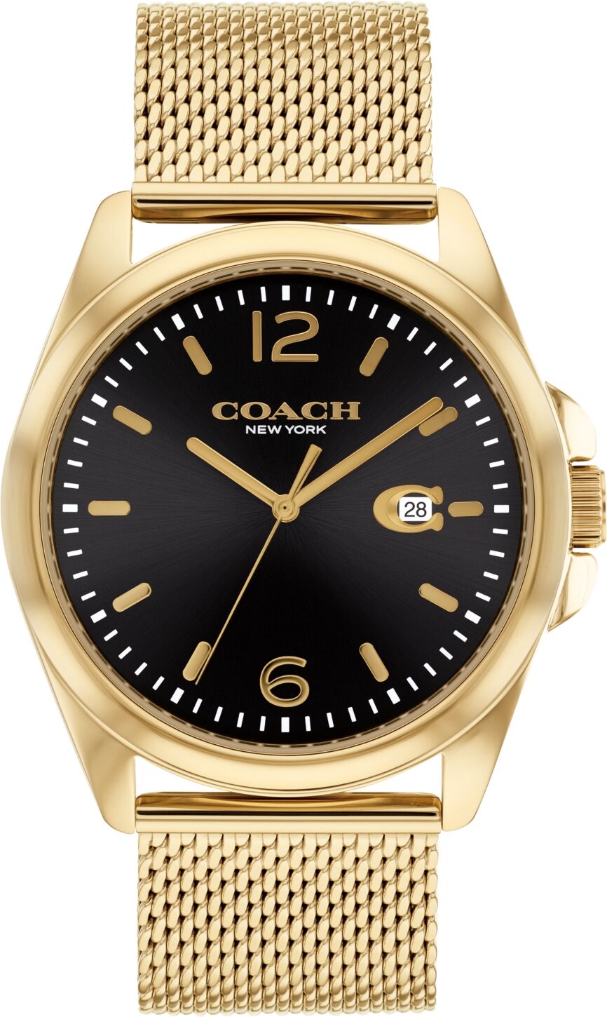 Coach Men's Greyson Quartz Gold-Tone Stainless Steel Mesh Bracelet Watch 41mm - Gold-tone