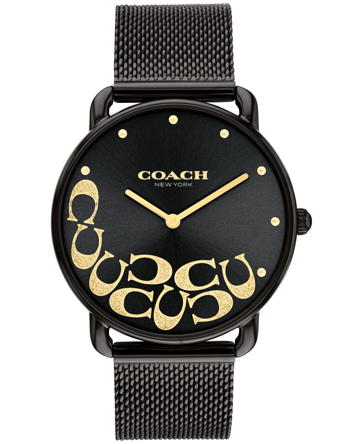 Coach Women's Elliot Black Stainless Steel Mesh Watch 36mm - Black