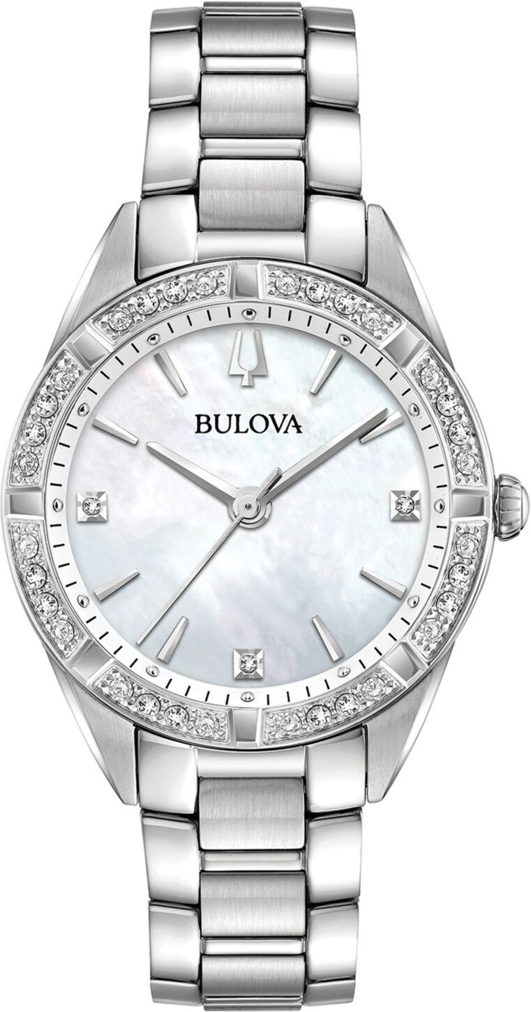 Bulova Women's Sutton Diamond (1/10 ct. t.w.) Stainless Steel Bracelet Watch 32.5mm