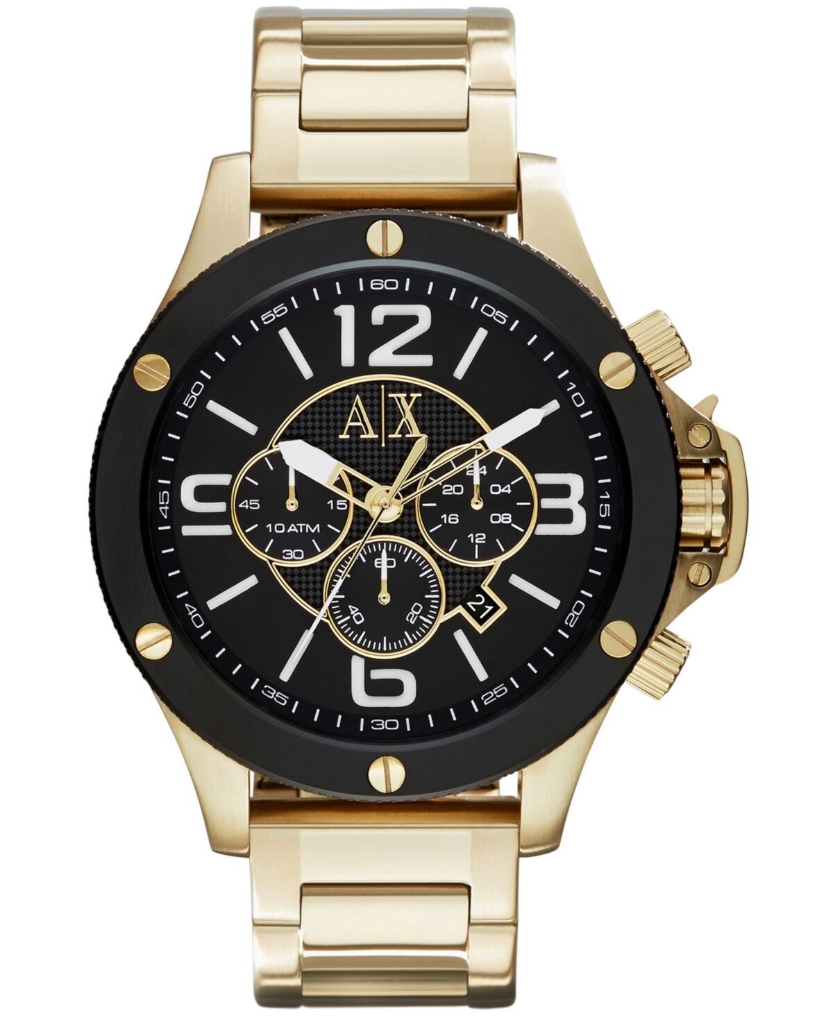 A|x Armani Exchange A X Armani Exchange Men's Chronograph Gold Tone Stainless Steel Bracelet Watch 48mm - Gold Tone