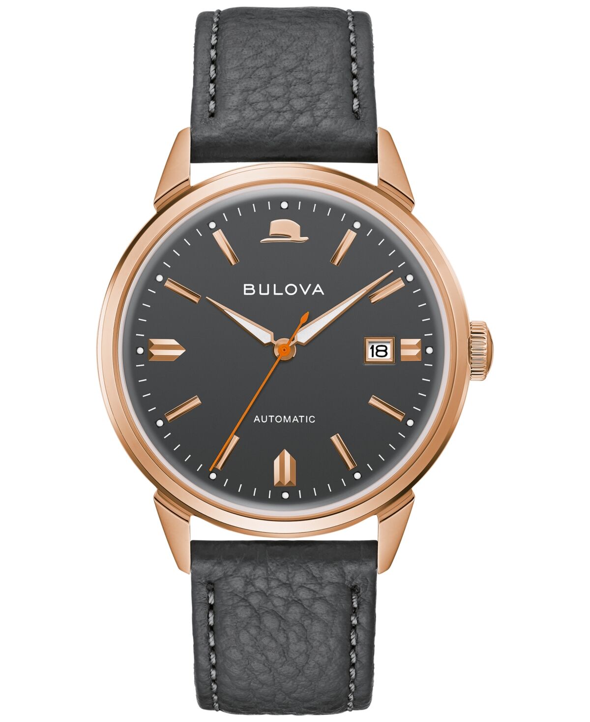 Bulova Men's Frank Sinatra Summer Wind Automatic Gray Leather Strap Watch 40mm - Gray