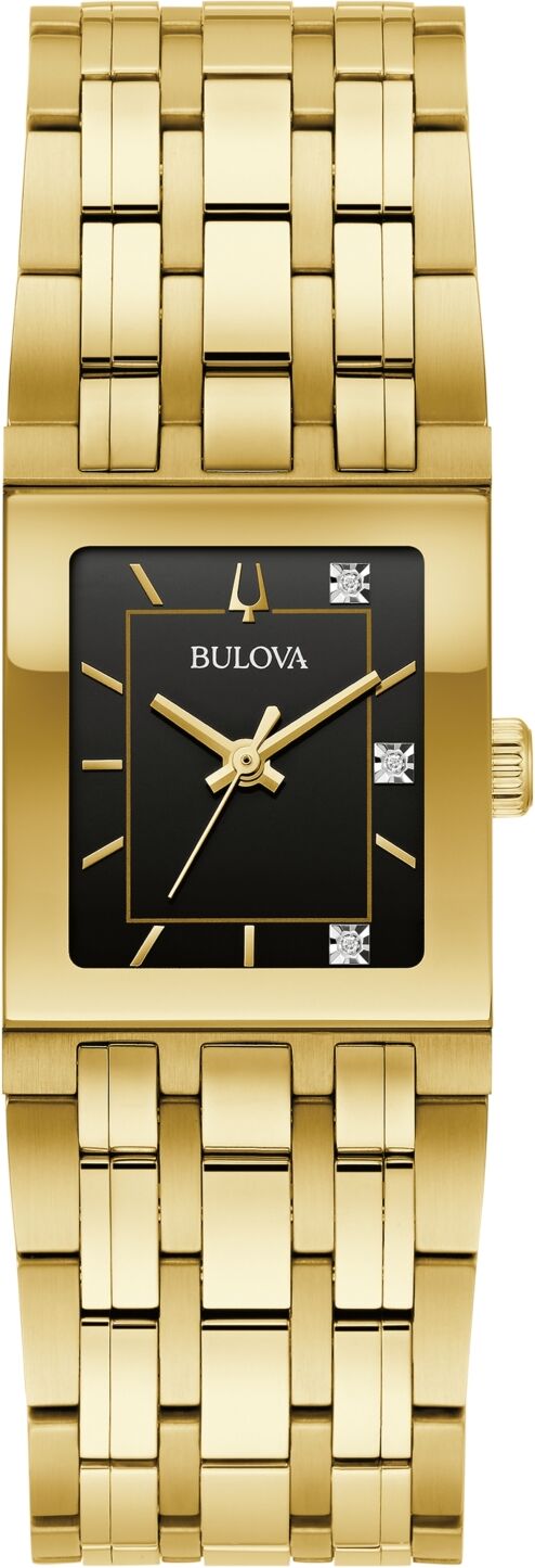 Bulova Women's Marc Anthony Modern Quadra Diamond Accent Gold-Tone Stainless Steel Bracelet Watch 21mm - Gold-tone