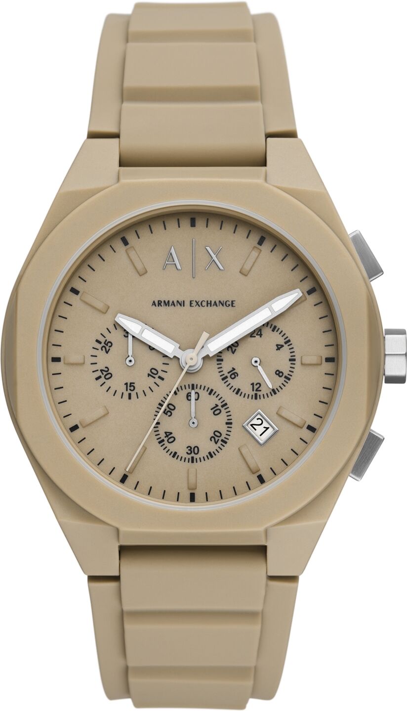 A|x Armani Exchange A X Armani Exchange Men's Rafael Chronograph Brown Silicone Watch 44mm - Brown