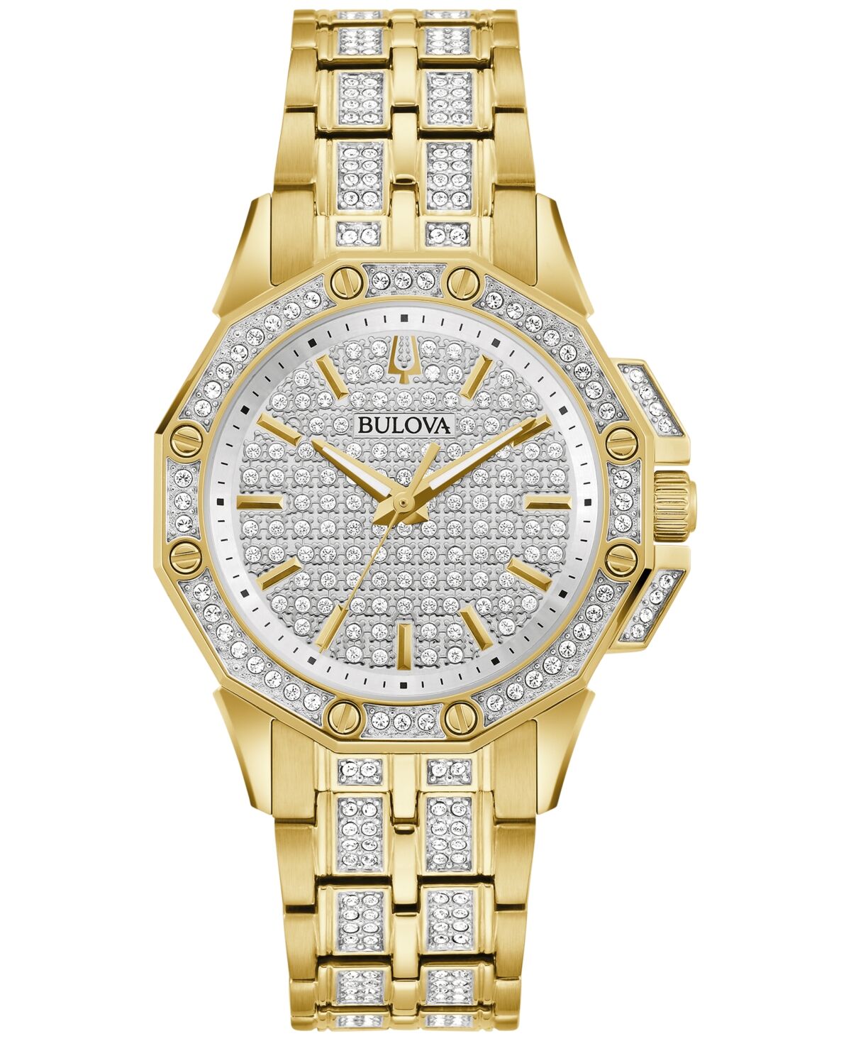 Bulova Women's Crystal Octava Gold-Tone Stainless Steel Bracelet Watch 34mm - Gold-tone