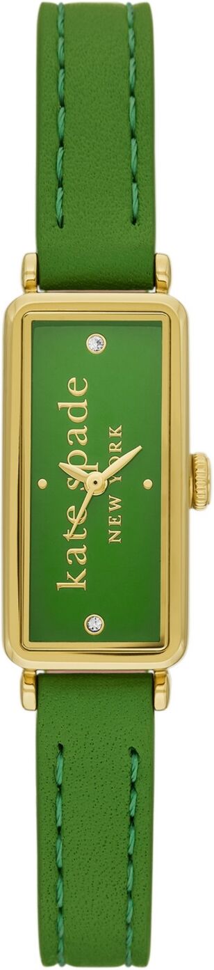 kate spade new york Women's Rosedale Three Hand Quartz Green Leather Watch 32mm - Green