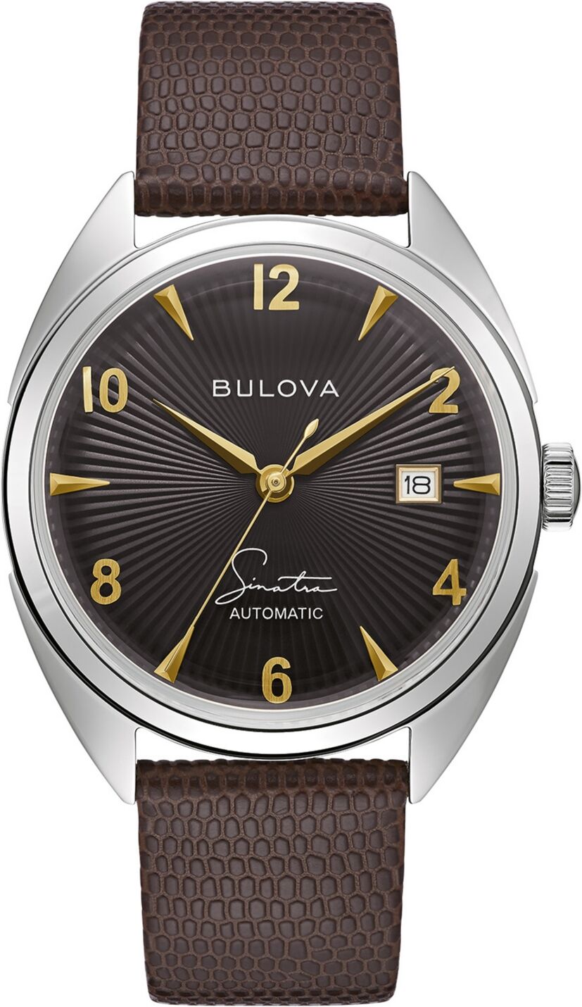 Bulova Men's Frank Sinatra Automatic Brown Leather Strap Watch 39mm - Brown