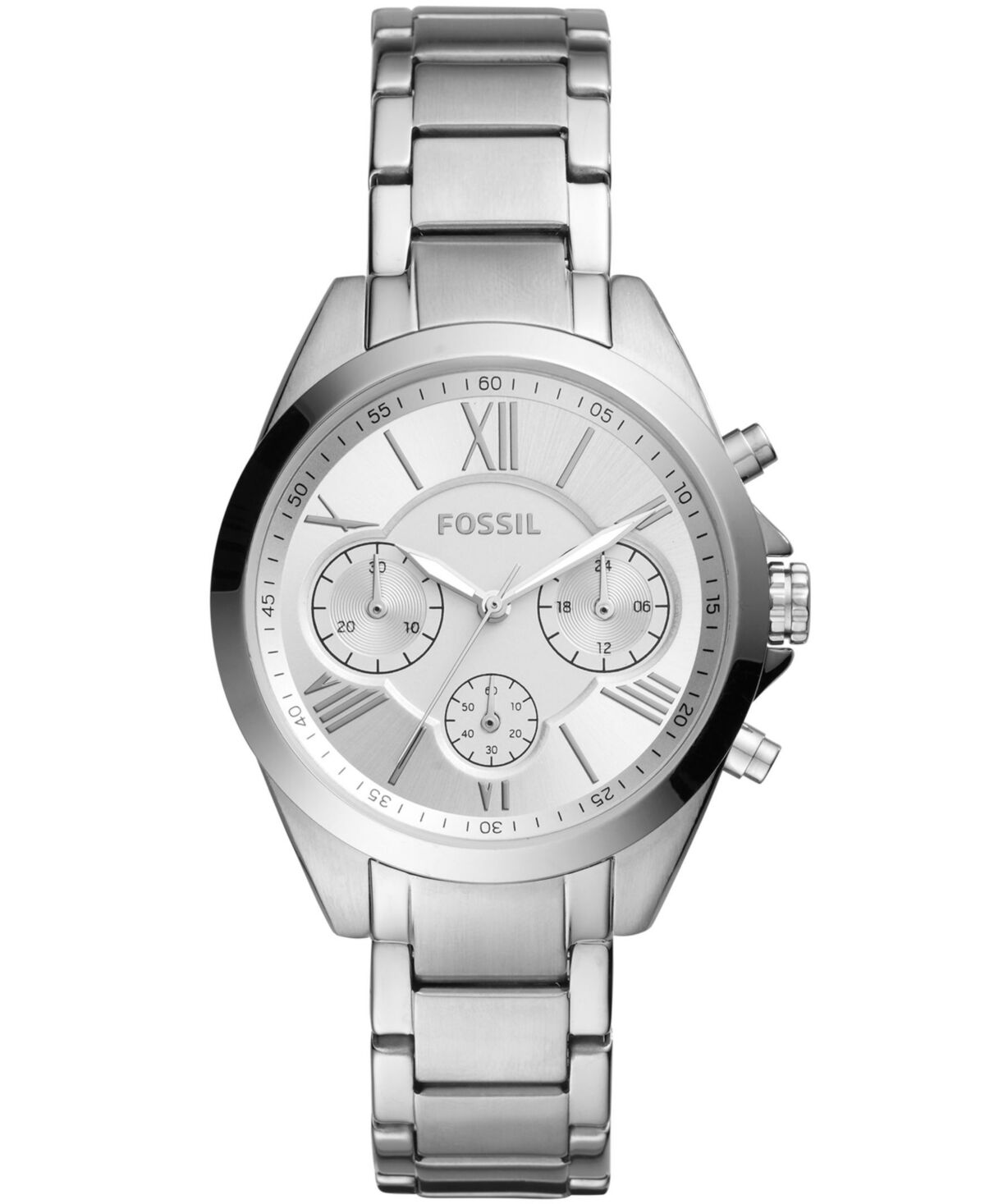 Fossil Women's Modern Courier Chronograph Stainless Steel Silver-Tone Watch 36mm - Silver-Tone