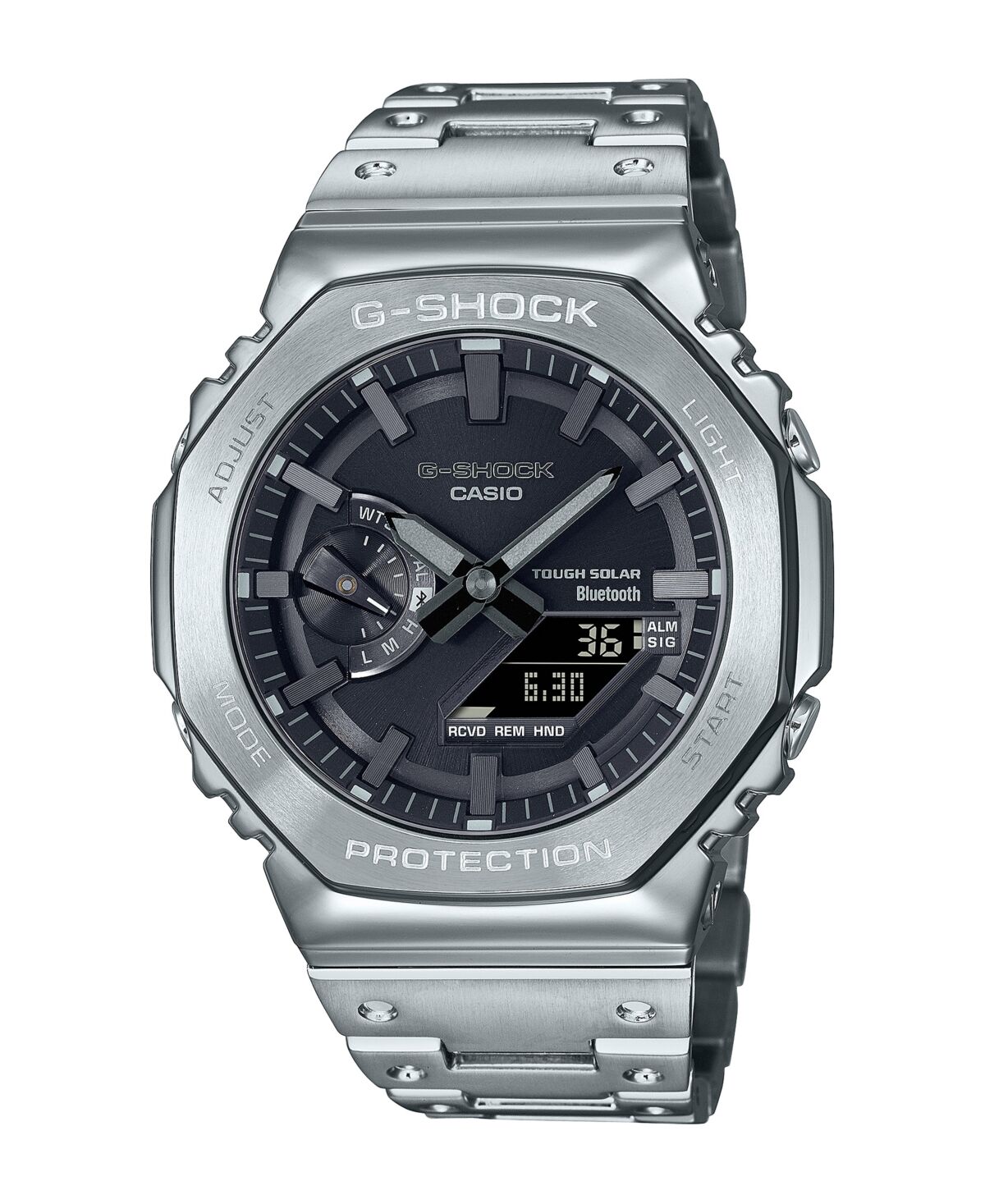 G-Shock Men's Silver-Tone Stainless Steel Bracelet Watch, 44.4mm, GMB2100D-1A - Silver-Tone