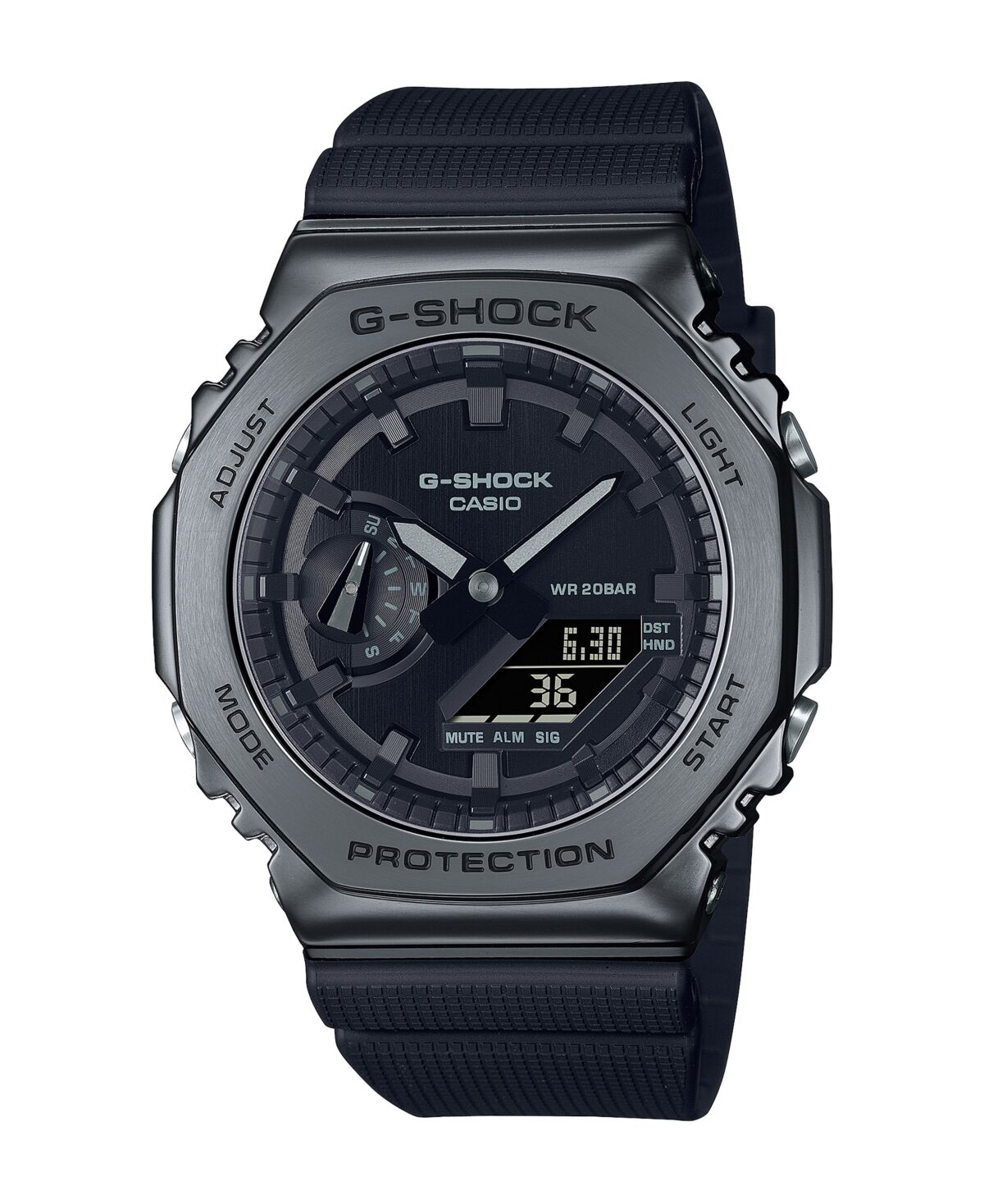 G-Shock Men's Analog-Digital Black Resin Watch, 44.4mm, GM2100BB-1A - Gunmetal