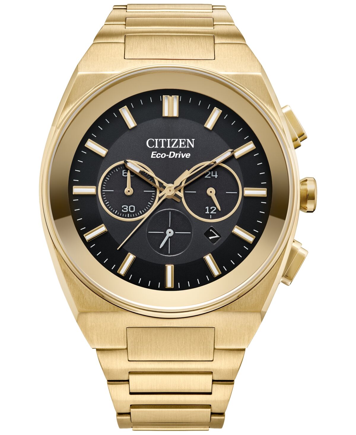 Citizen Eco-Drive Men's Chronograph Modern Axiom Gold-Tone Stainless Steel Bracelet Watch 43mm - Gold-tone