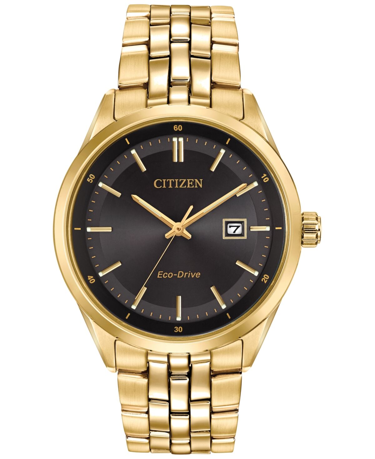 Citizen Men's Eco-Drive Gold-Tone Stainless Steel Bracelet Watch 41mm BM7252-51E - Gold
