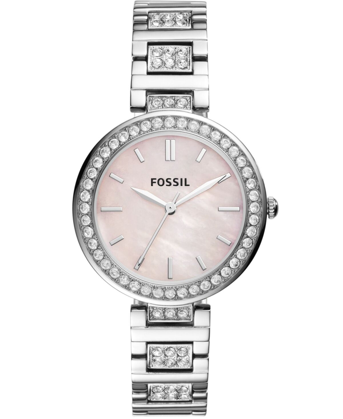 Fossil Women's Karli Three Hand Stainless Steel Silver-Tone Watch 34mm - Silver-Tone